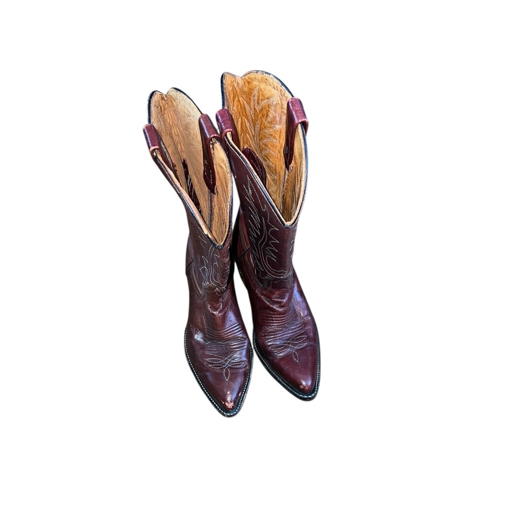 Dan Post Women's Burgundy Leather Western Cowboy Boots